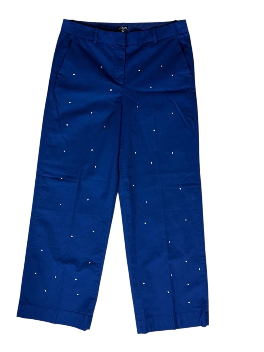 J. Crew Full Length “Sydney” Wide-Leg Chino Pants with Rhinestones NWT